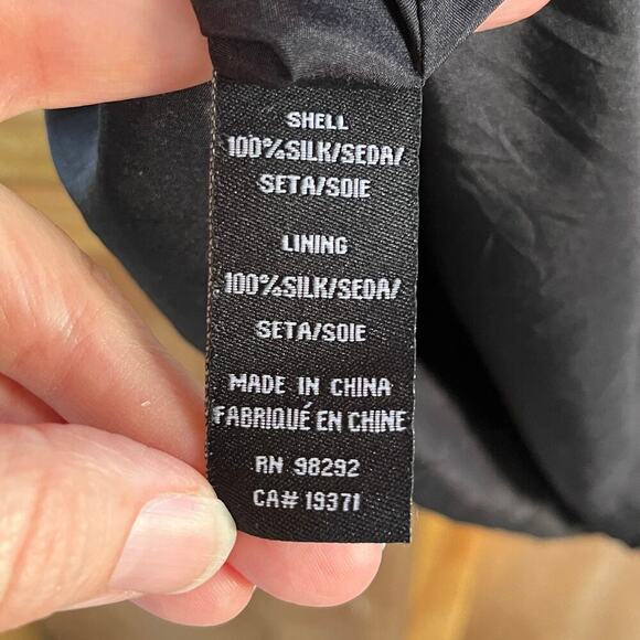 Tibi Black & Colorful Abstract Mini Shift Dress 100% Silk Size 10 - Picture 9 of 9